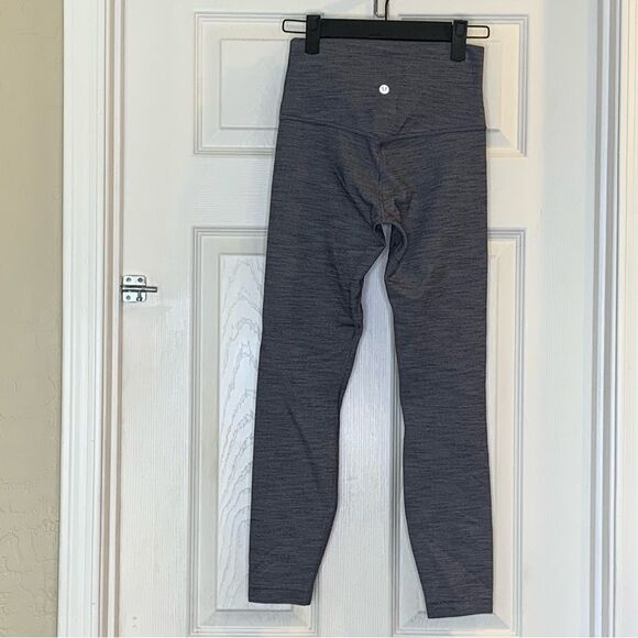 Lululemon Align Pant II 25" Mini Heathered Herringbone Black White Size 4 - Picture 2 of 8